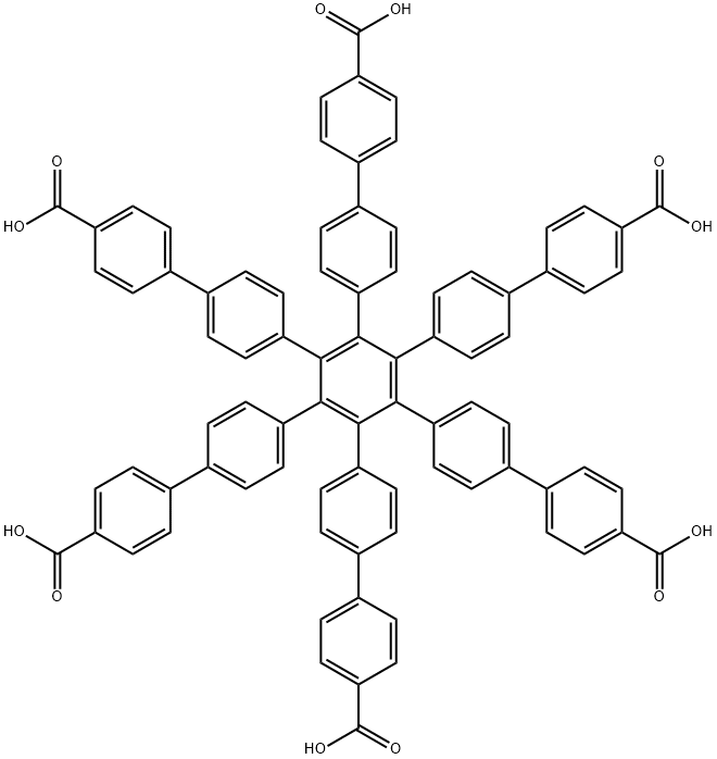 1,2,3,4,5,6-六(4″-羧基 联苯基)苯,[1,1':4',1'':2'',1''':4''',1''''-Quinquephenyl]-4,4''''-dicarboxylic acid, 3'',4'',5'',6''-tetrakis(4'-carboxy[1,1'-biphenyl]-4-yl)-
