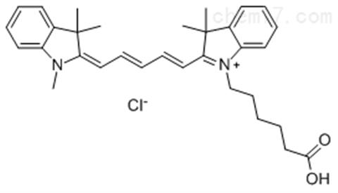 2-((1E)-5-(1-(5-carboxypentyl)-3,3-dimethylindolin-2-ylidene)penta-1,3-dien-1-yl)-1,3,3-trimethyl-3H-indol-1-ium chloride,2-((1E)-5-(1-(5-carboxypentyl)-3,3-dimethylindolin-2-ylidene)penta-1,3-dien-1-yl)-1,3,3-trimethyl-3H-indol-1-ium chloride