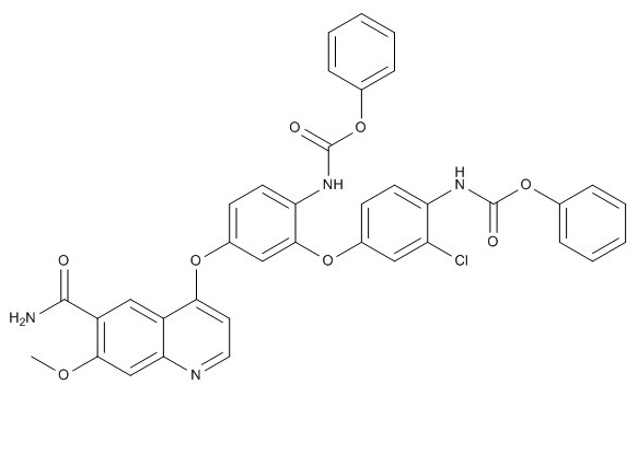 phenyl (4-((6-carbamoyl-7-methoxyquinolin-4-yl)oxy)-2-(3-chloro-4-((phenoxycarbonyl)amino)phenoxy)ph,phenyl (4-((6-carbamoyl-7-methoxyquinolin-4-yl)oxy)-2-(3-chloro-4-((phenoxycarbonyl)amino)phenoxy)phenyl)carbamate
