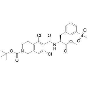 (S)-2-(2-Boc-5,7-二氯-1,2,3,4-四氢异喹啉-6-甲酰胺基)-3-(3-甲磺酰基苯基)丙酸甲酯