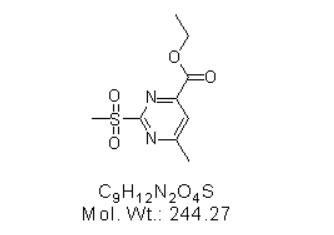 6-甲基-2-甲磺酸基-4-甲酸乙酯嘧啶,4-Pyrimidinecarboxylic acid, 6-methyl-2-(methylsulfonyl)-, ethyl ester