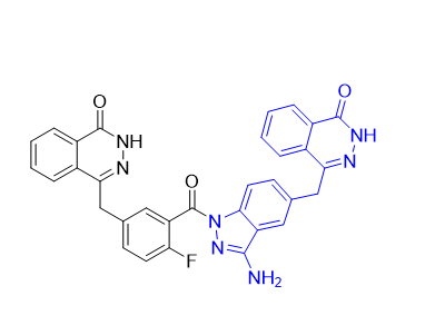 奥拉帕利杂质26,4-((3-amino-1-(2-fluoro-5-((4-oxo-3,4-dihydrophthalazin-1-yl)methyl)benzoyl)-1H-indazol-5-yl)methyl)phthalazin-1(2H)-one