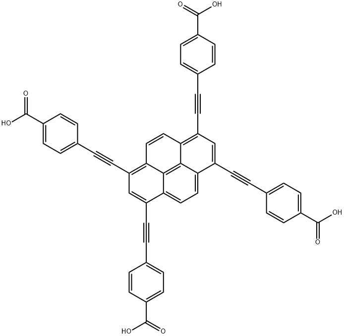 4,4',4'',4'''-(芘-1,3,6,8-四基四(乙炔-2,1-二基))四苯甲酸,4,4',4'',4'''-(pyrene-1,3,6,8-tetrayltetrakis(ethyne-2,1-diyl))tetrabenzoic acid