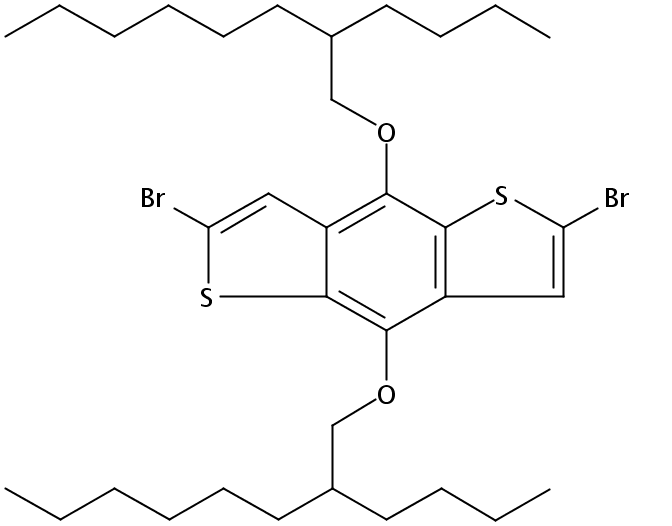 2,6-二溴-4,8-双[(2-丁基正辛基)氧]苯并[1,2-B:4,5-B']二噻吩,2,6-DibroMo-4,8-bis((2-butyloctyl)oxy)benzo[1,2-b:4,5-b']dithiophene