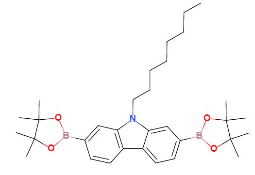 9-辛基咔唑-2,7-二硼酸二频哪醇酯,9-Octyl-2,7-bis(4,4,5,5-tetramethyl-1,3,2-dioxaborolan-2-yl)-9H-carbazole