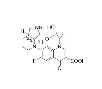 莫西沙星杂质M；盐酸盐,1-cyclopropyl-6-fluoro-8-methoxy-7-((4aS,7aS)-octahydro-1H- pyrrolo[3,4-b]pyridin-1-yl)-4-oxo-1,4-dihydroquinoline-3-carboxylic acid hydrochloride
