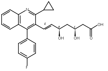 匹伐他汀钙对映异构体,(3S,5R,6E)-7-[2-Cyclopropyl-4-(4-fluorophenyl)-3-quinolinyl]-3,5-dihydroxy-6-heptenoic acid