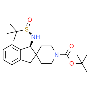 tert-butyl (S)-1-(((R)-tert-butylsulfinyl)amino)-1,3-dihydrospiro[indene-2,4'-piperidine]-1'-carboxylate