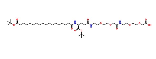 索瑪魯肽側(cè)鏈,(S)-22-(tert-butoxycarbonyl)-43,43-dimethyl-10,19,24,41-tetraoxo-3,6,12,15,42-pentaoxa-9,18,23-triazatetratetracontanoic acid