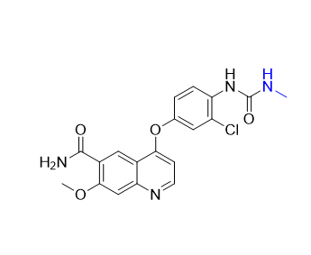 仑伐替尼杂质06,4-(3-chloro-4-(3-methylureido)phenoxy)-7-methoxyquinoline-6-carboxamide