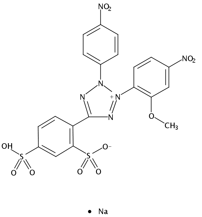 2-(2-甲氧基-4-硝基苯)-3-(4-硝基苯)-5-(2,4-二磺基苯)-2H-四氮唑单钠盐,2-(2-Methoxy-4-nitrophenyl)-3-(4-nitrophenyl)-5-(2,4-disulfophenyl)-2H-tetrazolium sodium salt