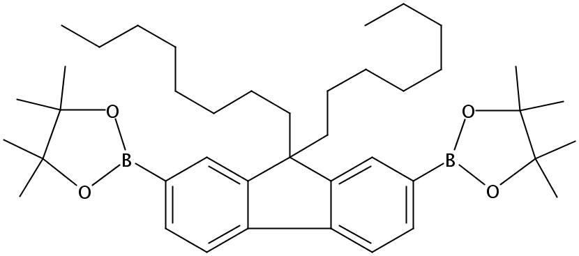 2,7-二(4,4,5,5-四甲基-1,3-二氧-2-硼烷基)-9,9-二辛基芴,2,7-Bis(4,4,5,5-tetramethyl-1,3,2-dioxaborolan-2-yl)-9,9-di-n- octylfluorene