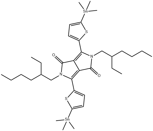 2,5-双(2-乙基己基)-3,6-二(5-(三甲基锡烷基)噻吩-2-基)吡咯并[3,4-c]吡咯-1,4(2H,5H)-二酮,2,5-Bis(2-ethylhexyl)-3,6-bis(5-(trimethylstannyl)thien-2-yl)-2,5-dihydropyrrolo[3,4-c]pyrrole-1,4-dione