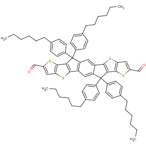 四(对己基苯)-引达省并二并二噻吩-双醛,6,6,12,12-Tetrakis(4-hexylphenyl)-6,12-dihydrodithieno[2,3-d;2',3'-d']-s-indaceno[1,2-b;5,6-b']dithiophene-2,8-dicarboxaldehyde