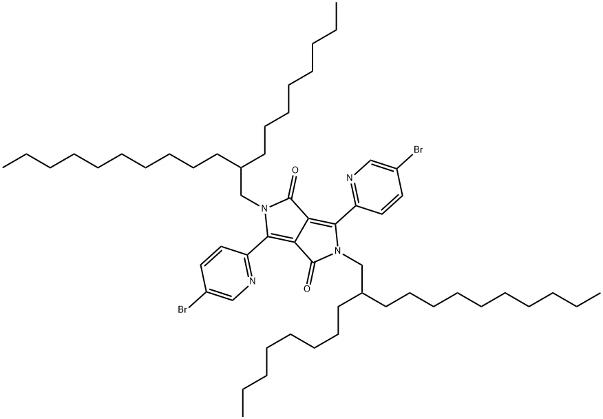 3,6-二(5-溴吡啶基)-2,5-二(2-辛基十二烷基)吡咯并[3,4-c]吡咯-1,4(2H,5H)-二酮,3,6-bis(5-bromopyridin-2-yl)-2,5-bis(2-octyldodecyl)pyrrolo[3,4-c]pyrrole-1,4(2H,5H)-dione