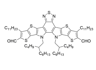 Y6BO-2CHO,12,13-bis(2-butyloctyl)-3,9-diundecyl-12,13-dihydro-[1,2,5]thiadiazolo[3,4-e]thieno[2'',3'':4',5']thieno[2',3':4,5]pyrrolo[3,2-g]thieno[2',3':4,5]thieno[3,2-b]indole-2,10-dicarbaldehyde