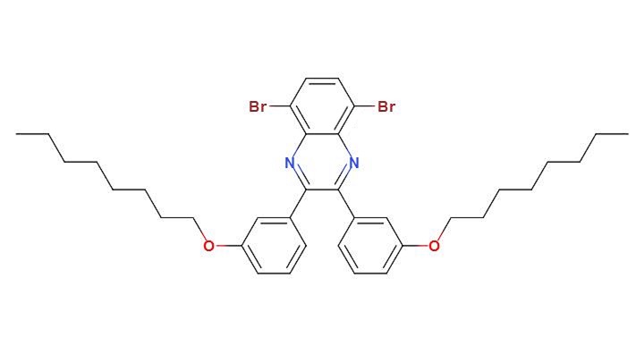 喹喔啉, 5,8-二溴-2,3-二[3-(辛基)苯基],5,8-dibromo-2,3-bis(3-(8-bromooctyloxy)phenyl)quinoxaline
