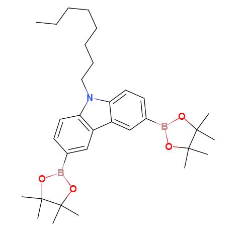 9-辛基-3,6-双(4,4,5,5-四甲基-1,3,2-二噁硼烷-2-基)-9h-咔唑,9-octyl-3,6-bis(4,4,5,5-tetramethyl-1,3,2-dioxaborolan-2-yl)carbazole