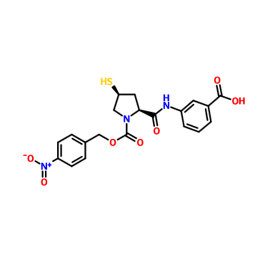 厄他培南侧链,3-[[[(2S,4S)-4-Mercapto-1-(4-nitrobenzyloxy)carbonyl-2-pyrrolidinyl]carbonyl]amino]benzoic acid