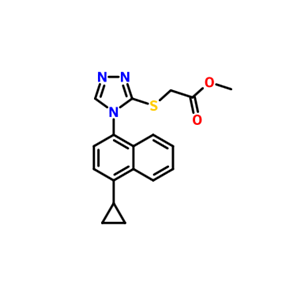 2-[[4-(4-环丙基萘-1-基)-4H-1,2,4-三唑-3-基]硫基]乙酸甲酯,Methyl 2-[[4-(4-cyclopropylnaphthalen-1-yl)-4H-1,2,4-triazol-3-yl]thio]acetate