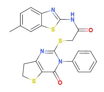 IWP-2,N-(6-甲基-2-苯并噻唑基)-2-[(3,4,6,7-四氢-4-氧代-3-苯基噻吩并[3,2D]嘧啶-2-基)硫基]乙酰胺,N-(6-Methyl-2-benzothiazolyl)-2-[(3,4,6,7-tetrahydro-4-oxo-3-phenylthieno[3,2-d]pyrimidin-2-yl)thio]-acetamide