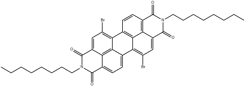 N,N'-二辛基-1,7-二溴-苝四羧酸二酰亚胺,N,N'-bis(n-octyl)-1,7-dibromo-perylene-3,4:9,10-bis(dicarboximide)