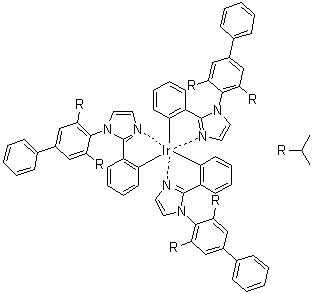 (OC-6-22)-三[2-[1-[3,5-二異丙基[1,1'-聯(lián)苯]-4-基]-1H-咪唑-2-基]苯基]銥,(OC-6-22)-Tris[2-[1-[3,5-bis(1-methylethyl)[1,1'-biphenyl]-4-yl]-1H-imidazol-2-yl]phenyl]iridium