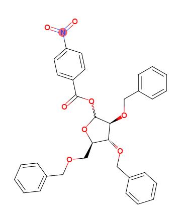 2,3,5-三-O-苄基-D-阿拉伯呋喃糖-1-(4-硝基苯甲酸酯),2,3,5-tri-O-benzyl-1,0-(4-nitrobenzoyl)-D-arabinofuranose