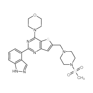 4-羟基-2,6-二甲基苯甲腈,4-(2-(1H-indazol-4-yl)-6-((4-(methylsulfonyl)piperazin-1-yl)methyl)thieno[3,2-d]pyrimidin-4-yl)morpholine