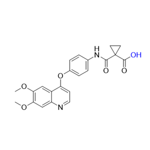 卡博替尼杂质03,1-((4-((6,7-dimethoxyquinolin-4-yl)oxy)phenyl)carbamoyl)cyclopropane-1-carboxylic acid