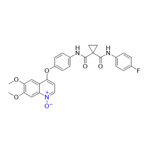 卡博替尼杂质04,4-(4-(1-((4-fluorophenyl)carbamoyl)cyclopropane-1-carboxamido)phenoxy)-6,7-dimethoxyquinoline 1-oxide