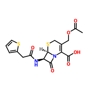 头孢噻吩酸,(6R,7R)-3-(Acetoxymethyl)-8-oxo-7-(2-(thiophen-2-yl)acetamido)-5-thia-1-azabicyclo[4.2.0]oct-2-ene-2-carboxylic acid