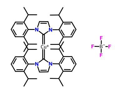 双(1,3-双(2,6-二异丙基苯基)咪唑-2-亚基)铜(I)四氟硼酸盐,Bis(1,3-bis(2,6-diisopropylphenyl)imidazol-2-ylidene)copper(I) tetrafluoroborate