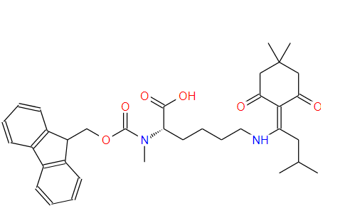 FMOC-N-甲基-LYSINE(IVDDE)-OH,(2S)-6-{[1-(4,4-dimethyl-2,6-dioxocyclohexylidene)-3-methylbutyl]amino}-2-({[(9H-fluoren-9-yl)methoxy]carbonyl}(methyl)amino)hexanoic acid