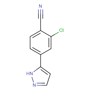 2-氯-4-(1H-吡唑-3-基)苯甲腈,2-Chloro-4-(1H-Pyrazol-5-Yl)Benzonitrile