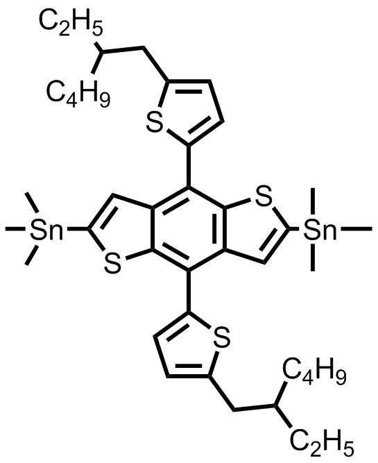 M7005,2,6-bis(trimethytin)-4,8-bis(5-(2-ethylhexyl)thiophen-2-yl)benzo[1,2-b:4,5-b']dithiophene