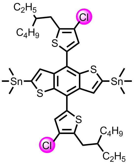 M7020,(4,8-bis(4-chloro-5-(2-ethylhexyl)thiophen-2-yl)benzo[1,2-b:4,5-b']dithiophene-2,6-diyl)bis(trimethylstannane)