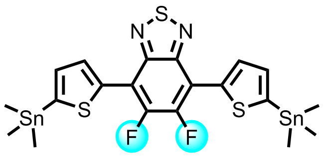 M7083,5,6-difluoro-4,7-bis(5-(trimethylstannyl)thiophen-2-yl)benzo[c][1,2,5]thiadiazole