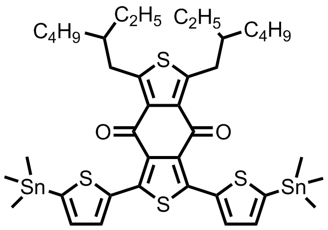 M7330,1,3-bis(2-ethylhexyl)-5,7-bis(5-(trimethylstannyl)thiophen-2-yl)benzo[1,2-c:4,5-c']dithiophene-4,8-dione