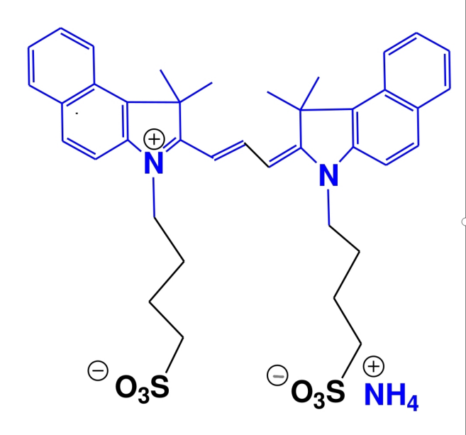 可見光熒光激發(fā)染料589,2-[3-[1,1-Dimethyl-3-(4-sulfobutyl)-1,3-dihydro-benzo[e]indol-2-ylidene]-propenyl]-1,1-dimethyl-3-(4-sulfobutyl)-1H-benzo[e]indolium hydroxide, inner salt, sodium salt