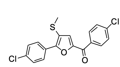 2-对氯苯基-5-对氯苯甲酰基-3-甲硫基呋喃,(4-chlorophenyl)(5-(4-chlorophenyl)-4-(methylthio)furan-2-yl)methanone