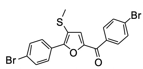 2-对溴苯基-5-对溴苯甲酰基-3-甲硫基呋喃,(4-bromophenyl)(5-(4-bromophenyl)-4-(methylthio)furan-2-yl)methanone