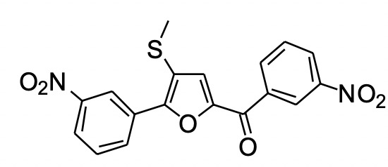 2-间硝基苯基-5-间硝基苯甲酰基-3-甲硫基呋喃,(4-(methylthio)-5-(3-nitrophenyl)furan-2-yl)(3-nitrophenyl)methanone