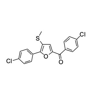 2-对氯苯基-5-对氯苯甲酰基-3-甲硫基呋喃,(4-chlorophenyl)(5-(4-chlorophenyl)-4-(methylthio)furan-2-yl)methanone