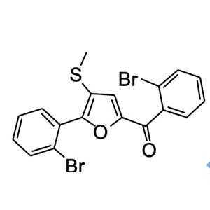 2-邻溴苯基-5-邻溴苯甲酰基-3-甲硫基呋喃,(2-bromophenyl)(5-(2-bromophenyl)-4-(methylthio)furan-2-yl)methanone