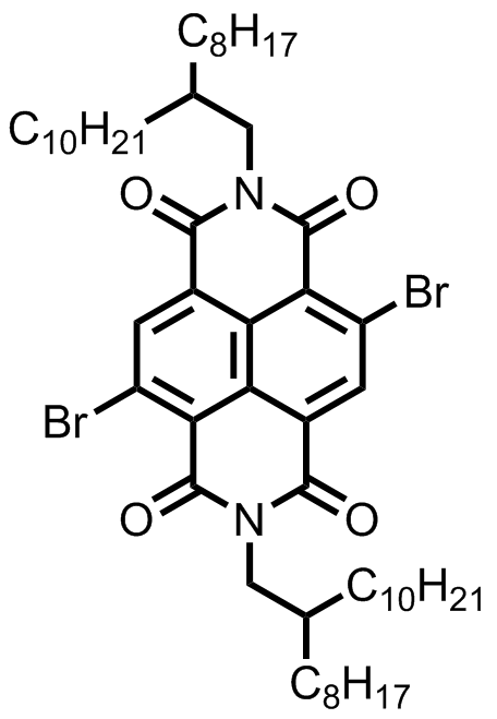 M8119,2,6-dibromo-N,N'-bis(2-octyldodecyl)-naphthalene-1,4,5,8-tetracarboxylic acid diimide