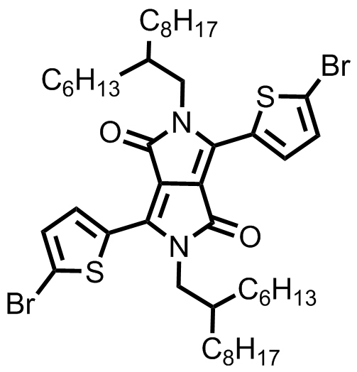 M8173,3,6-bis(5-bromo-2-thienyl)-2,5-bis(2-hexyldecyl)-2,5-dihydropyrrolo[3,4-c]pyrrole-1,4-dione