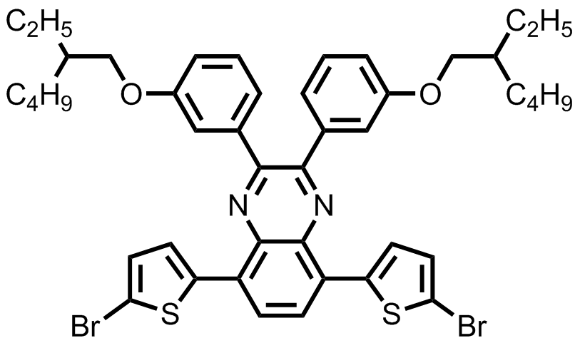 M8185,5,8-bis(5-bromothiophen-2-yl)-2,3-bis(3-((2-ethylhexyl)oxy)phenyl)quinoxaline