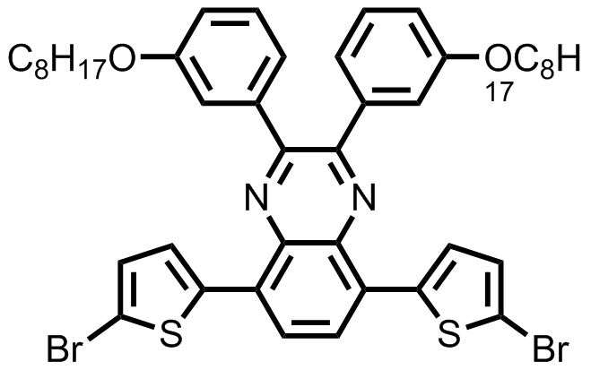 M8186,5,8-bis(5-bromothiophen-2-yl)-2,3-bis(3-(octyloxy)phenyl)quinoxaline