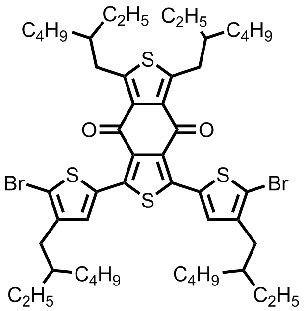 M8412,1,3-bis(5-bromo-4-(2-ethylhexyl)thiophen-2-yl)-5,7-bis(2-ethylhexyl)-4H,8H-benzo[1,2-c:4,5-c']dithiophene-4,8-dione